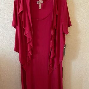 Avenue Pink Woman’s Sleeveless Dress With Short Jacket Size 1X